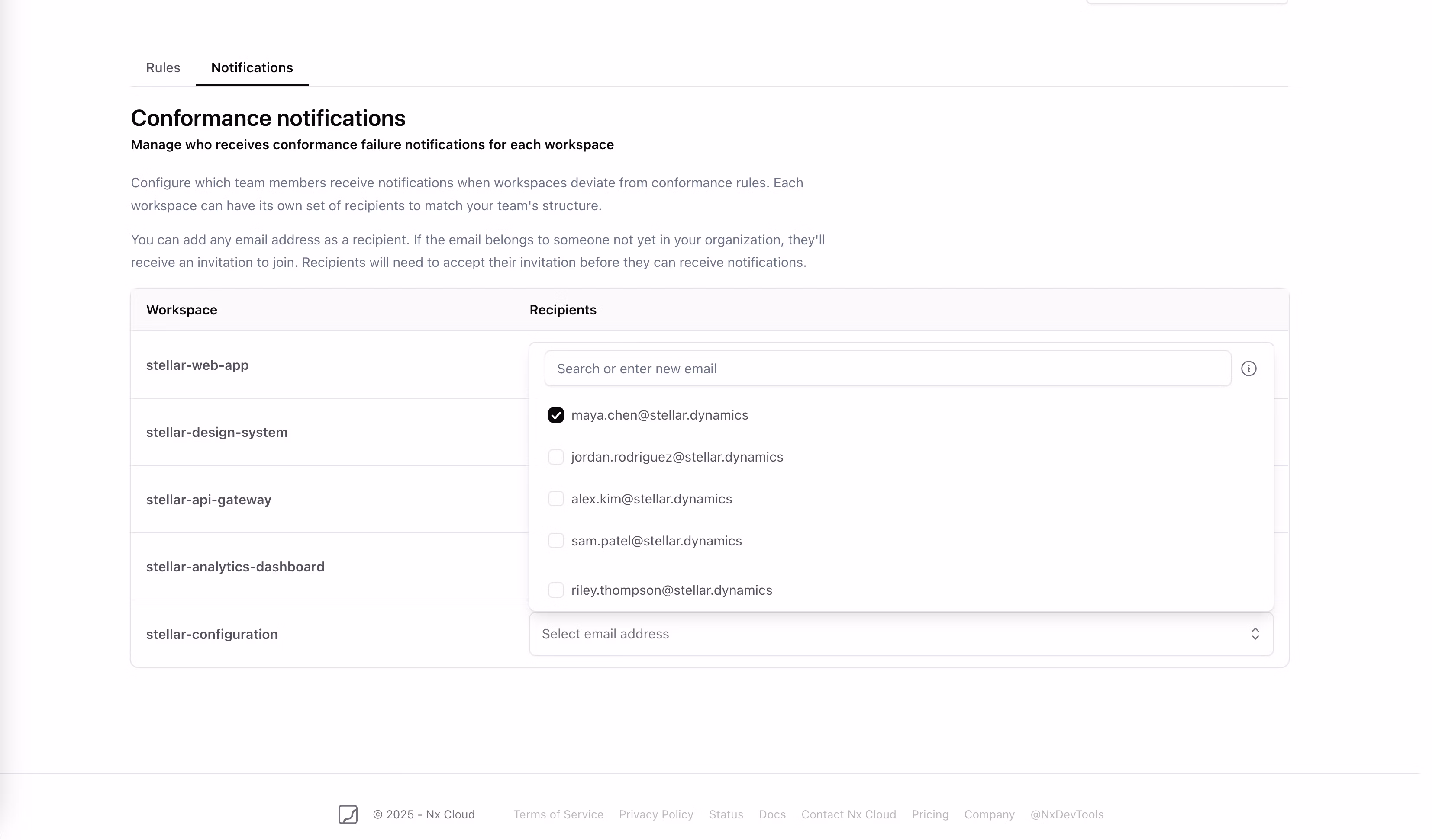 Conformance notifications